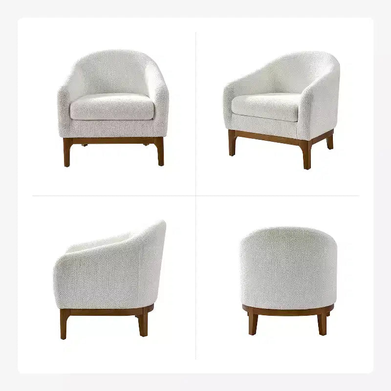 Fauteuil Kiian Boucle avec pieds en bois massif | HULALA HOME