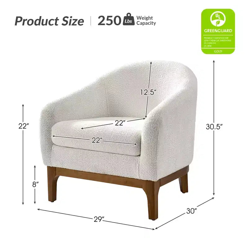 Fauteuil Kiian Boucle avec pieds en bois massif | HULALA HOME