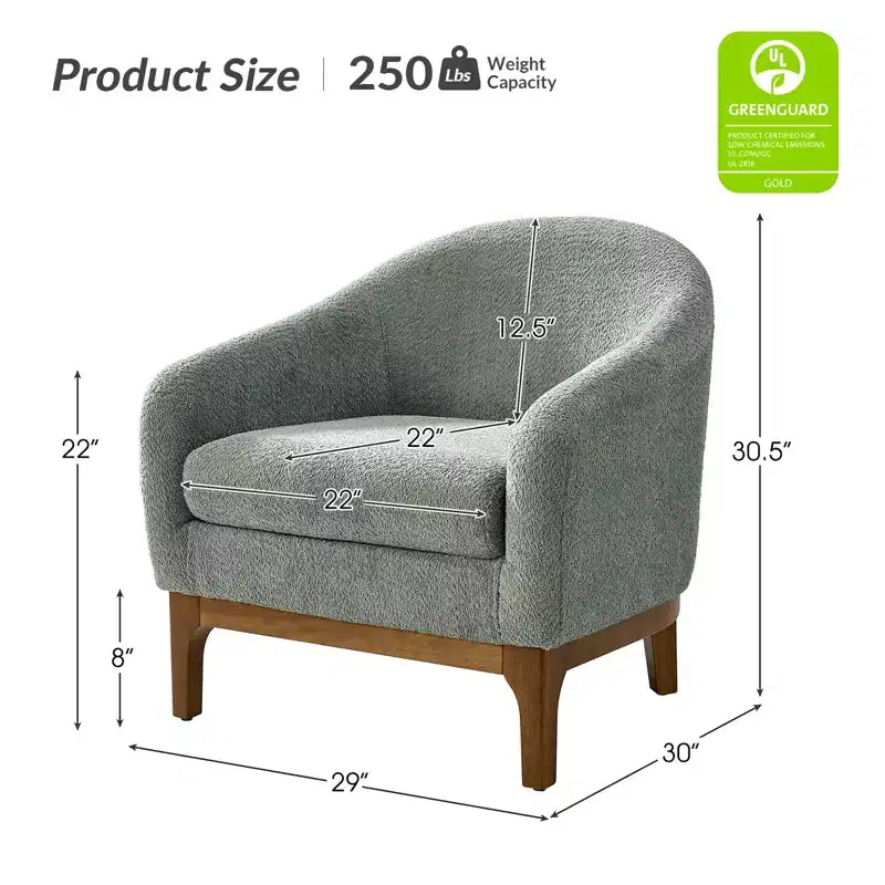Fauteuil Kiian Boucle avec pieds en bois massif | HULALA HOME