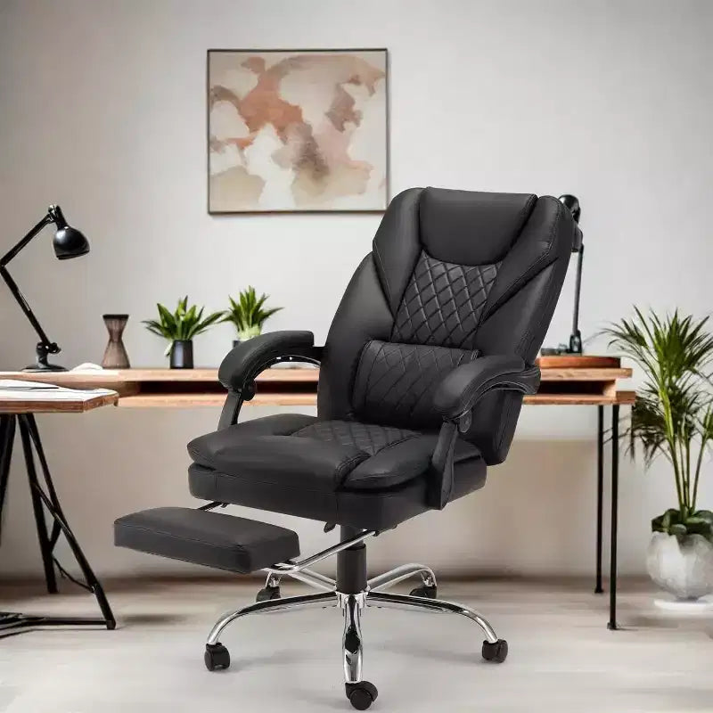 EROMMY 6-Point Massage Office Chair,Black