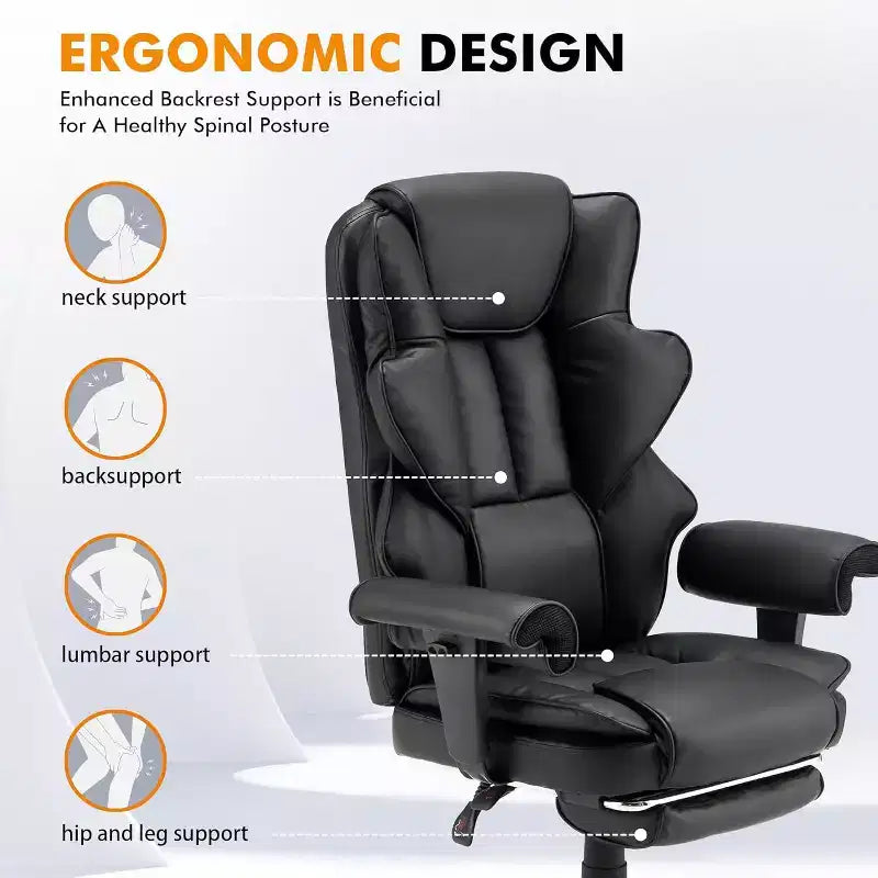 EROMMY 6-Point Massage Office Chair,Grey