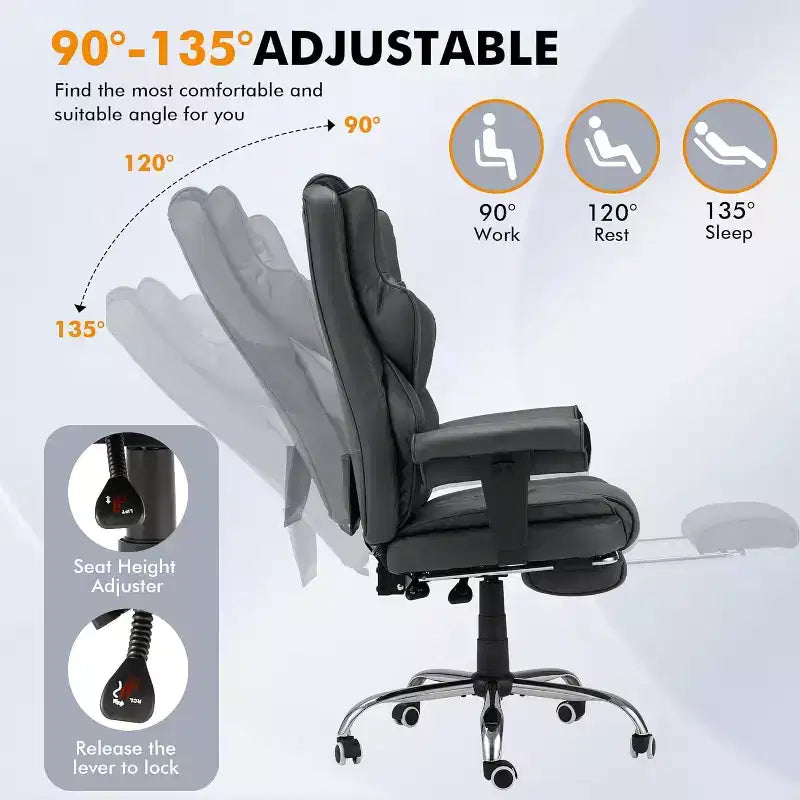 EROMMY 6-Point Massage Office Chair,Grey