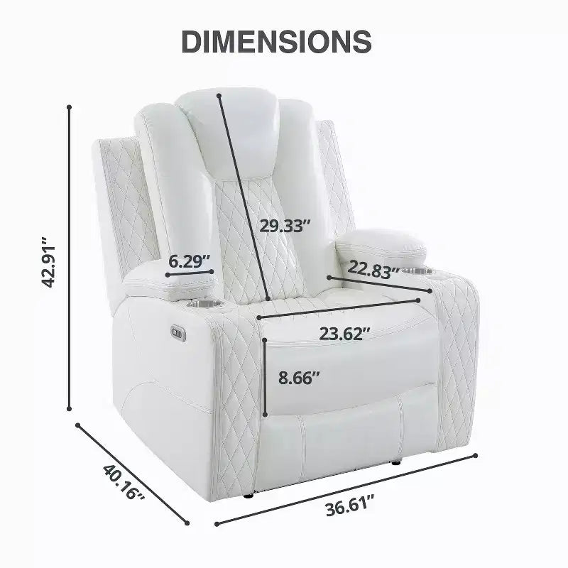 Home Imports Emporium Deluxe Theater Style Motion Loveseat with LED Lights