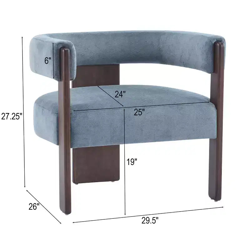 Fauteuil d'appoint rembourré en bois d'hévéa moderne Noah Christopher Knight Home