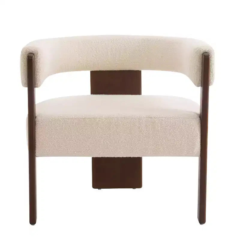 Fauteuil d'appoint rembourré en bois d'hévéa moderne Noah Christopher Knight Home