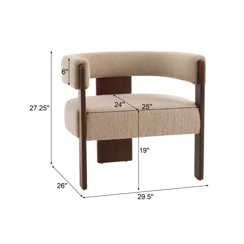 Fauteuil d'appoint rembourré en bois d'hévéa moderne Noah Christopher Knight Home