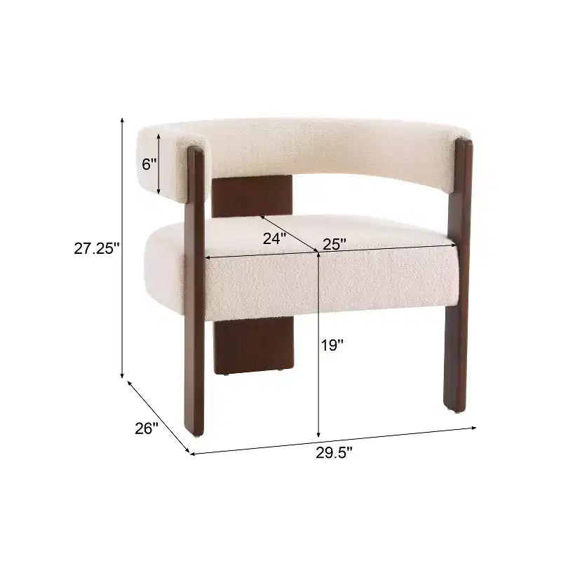 Fauteuil d'appoint rembourré en bois d'hévéa moderne Noah Christopher Knight Home