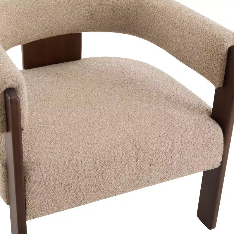 Fauteuil d'appoint rembourré en bois d'hévéa moderne Noah Christopher Knight Home