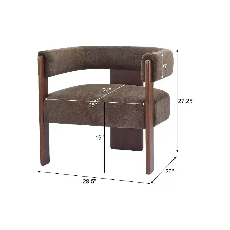 Fauteuil d'appoint rembourré en bois d'hévéa moderne Noah Christopher Knight Home