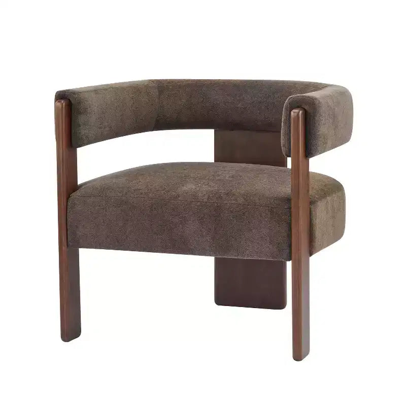 Fauteuil d'appoint rembourré en bois d'hévéa moderne Noah Christopher Knight Home