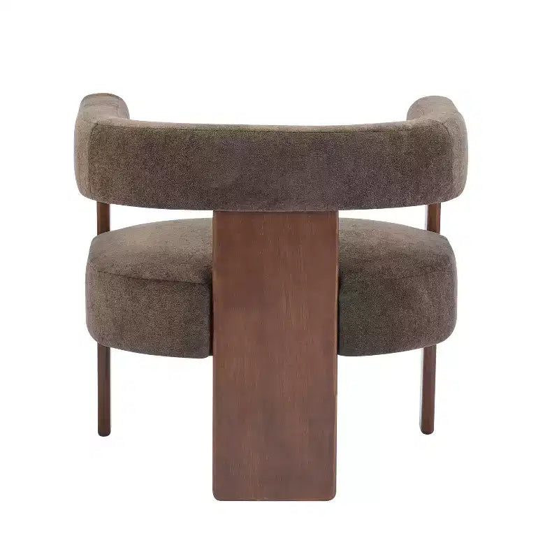 Fauteuil d'appoint rembourré en bois d'hévéa moderne Noah Christopher Knight Home