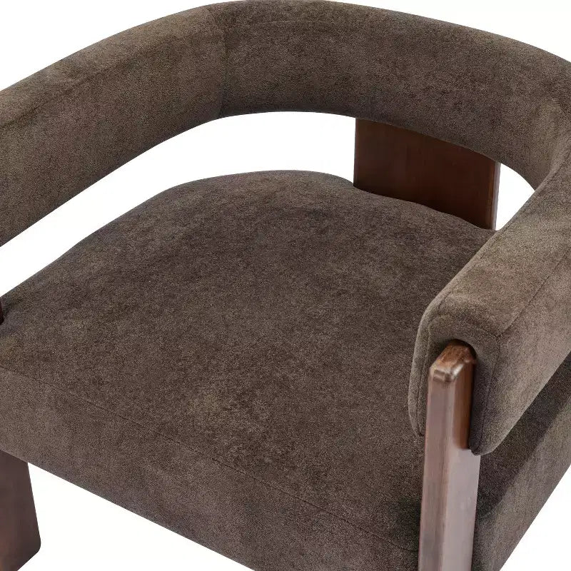 Fauteuil d'appoint rembourré en bois d'hévéa moderne Noah Christopher Knight Home