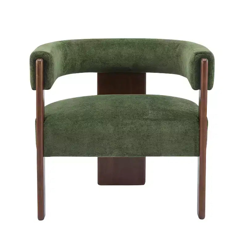 Fauteuil d'appoint rembourré en bois d'hévéa moderne Noah Christopher Knight Home