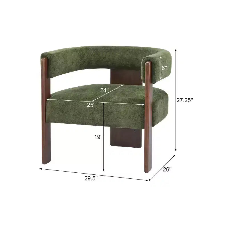 Fauteuil d'appoint rembourré en bois d'hévéa moderne Noah Christopher Knight Home