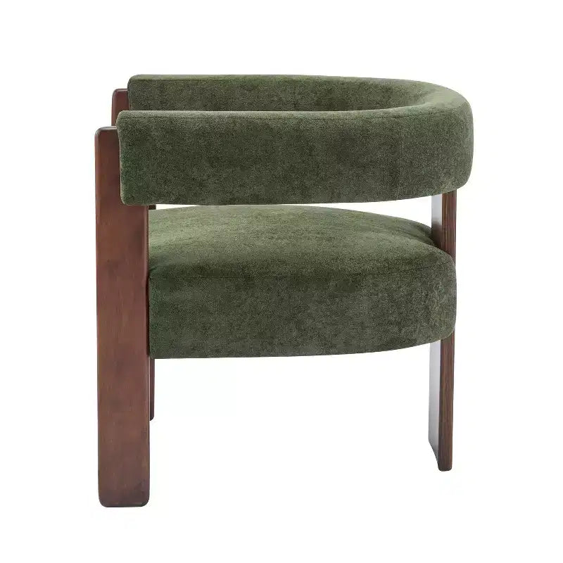 Fauteuil d'appoint rembourré en bois d'hévéa moderne Noah Christopher Knight Home