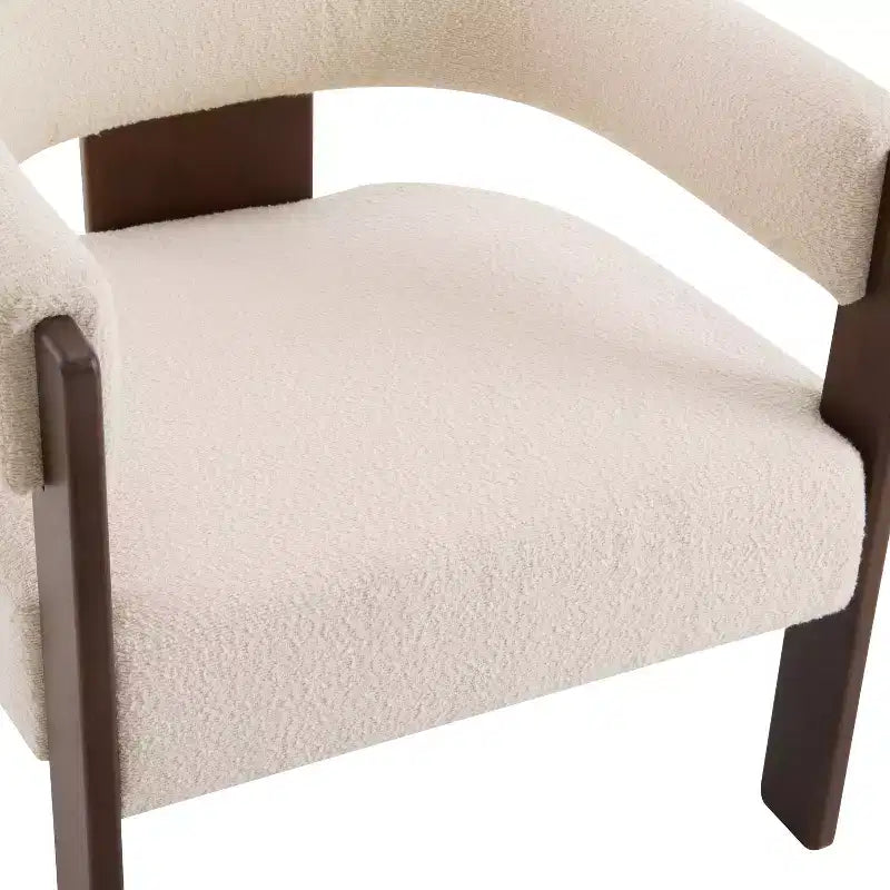 Fauteuil d'appoint rembourré en bois d'hévéa moderne Noah Christopher Knight Home