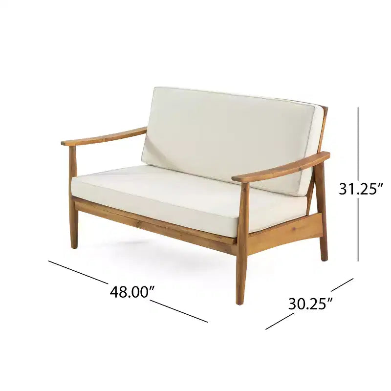 Christopher Knight Home Willowbrook Causeuse et table basse d'extérieur en bois d'acacia