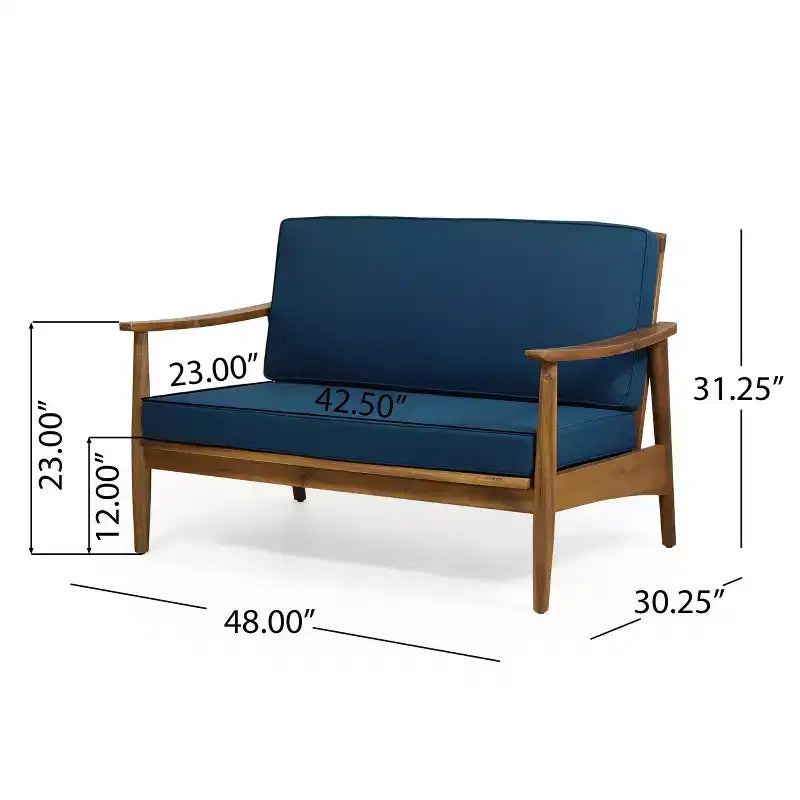 Christopher Knight Home Willowbrook Causeuse et table basse d'extérieur en bois d'acacia