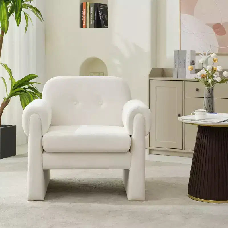 Hyleory 33.07'' Downy Fluffy Cloud Upholstered Accent Chair,Armchair for Bedroom Reception Area Reading Room Living Room(set of 2)