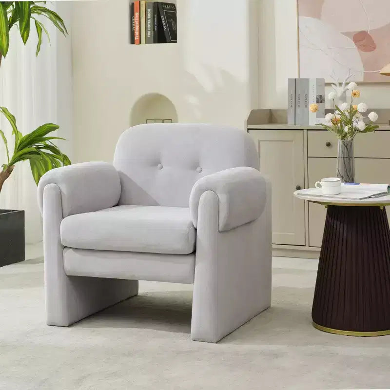 Hyleory 33.07'' Downy Fluffy Cloud Upholstered Accent Chair,Armchair for Bedroom Reception Area Reading Room Living Room(set of 2)