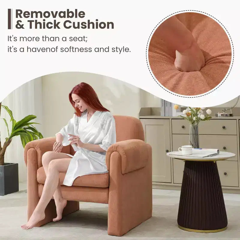 Hyleory 33.07'' Downy Fluffy Cloud Upholstered Accent Chair,Armchair for Bedroom Reception Area Reading Room Living Room(set of 2)