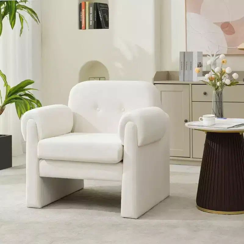 Hyleory 33.07'' Downy Fluffy Cloud Upholstered Accent Chair,Armchair for Bedroom Reception Area Reading Room Living Room(set of 2)