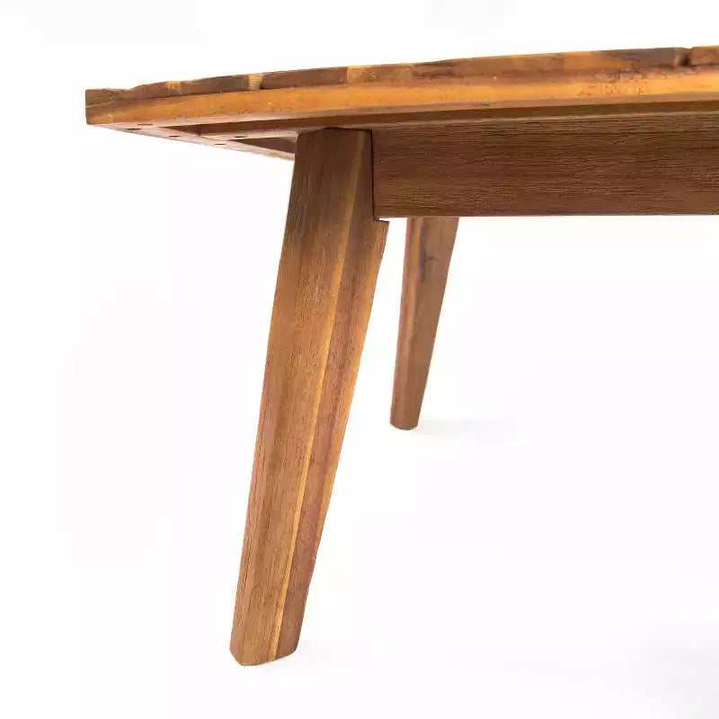 Christopher Knight Home Adelia Canapé d'angle en acacia en V pour l'extérieur à 5 places avec coussins