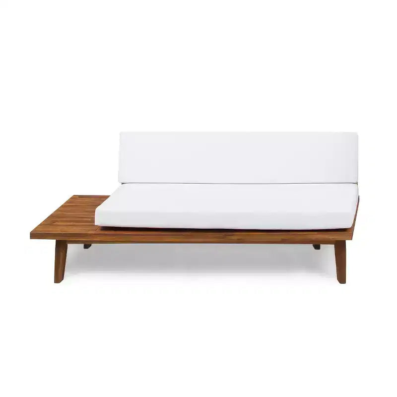 Christopher Knight Home Adelia Canapé d'angle en acacia en V pour l'extérieur à 5 places avec coussins