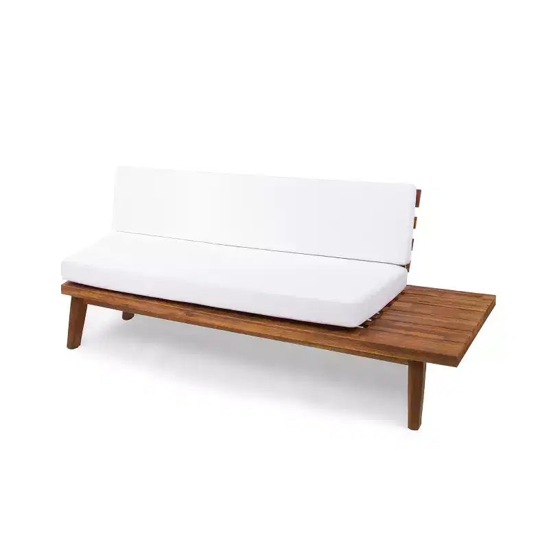 Christopher Knight Home Adelia Canapé d'angle en acacia en V pour l'extérieur à 5 places avec coussins