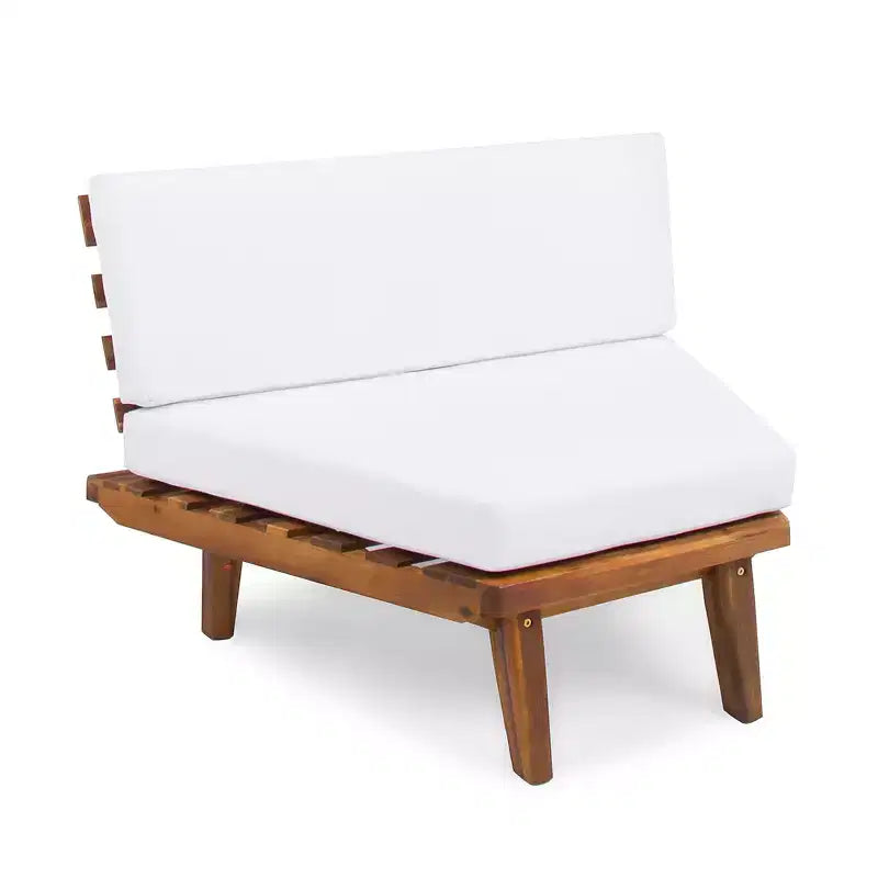 Christopher Knight Home Adelia Canapé d'angle en acacia en V pour l'extérieur à 5 places avec coussins