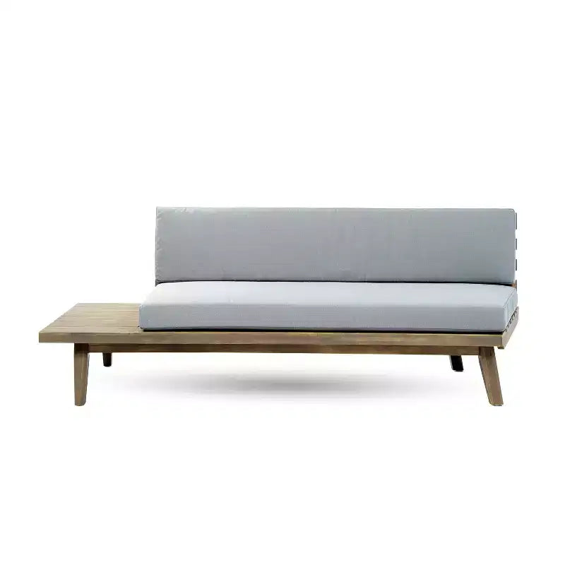 Christopher Knight Home Adelia Canapé d'angle en acacia en V pour l'extérieur à 5 places avec coussins