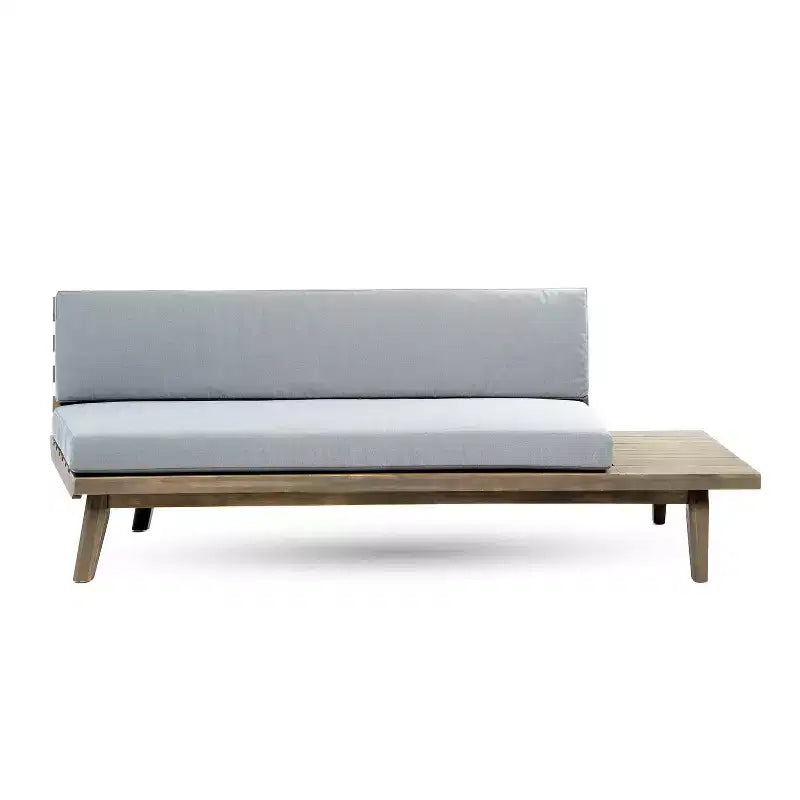Christopher Knight Home Adelia Canapé d'angle en acacia en V pour l'extérieur à 5 places avec coussins