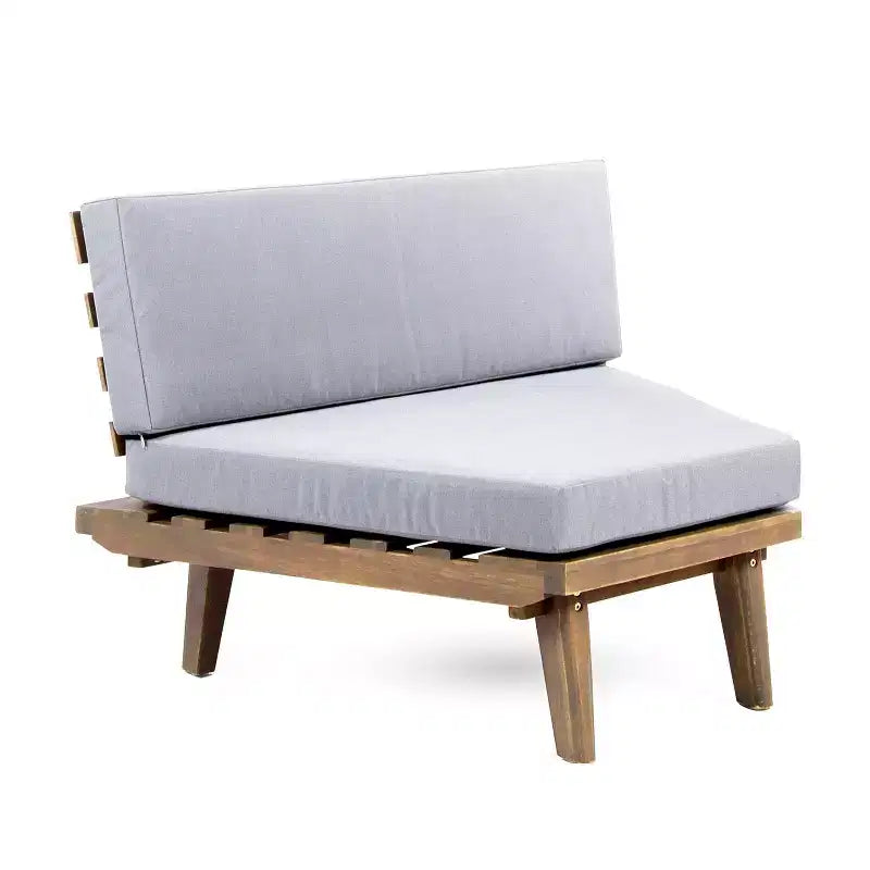 Christopher Knight Home Adelia Canapé d'angle en acacia en V pour l'extérieur à 5 places avec coussins