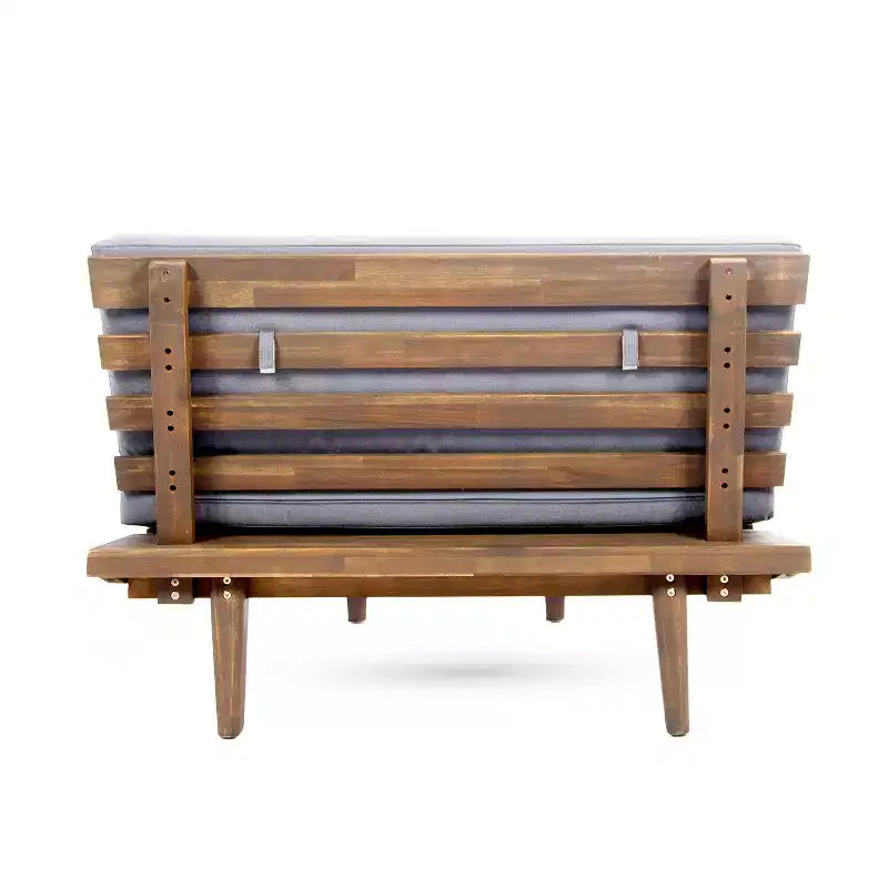 Christopher Knight Home Adelia Canapé d'angle en acacia en V pour l'extérieur à 5 places avec coussins