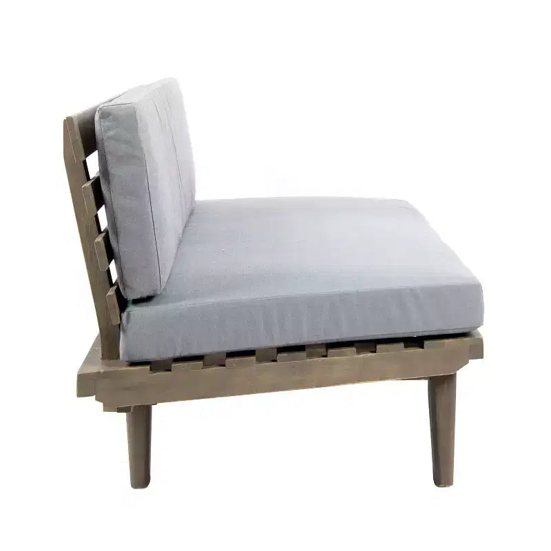 Christopher Knight Home Adelia Canapé d'angle en acacia en V pour l'extérieur à 5 places avec coussins