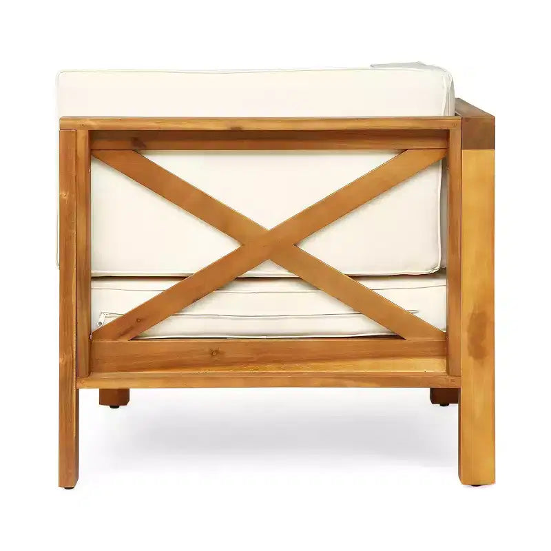 Ensemble canapé 3 places et table basse Christopher Knight Home Brava en bois d'acacia d'extérieur avec coussins