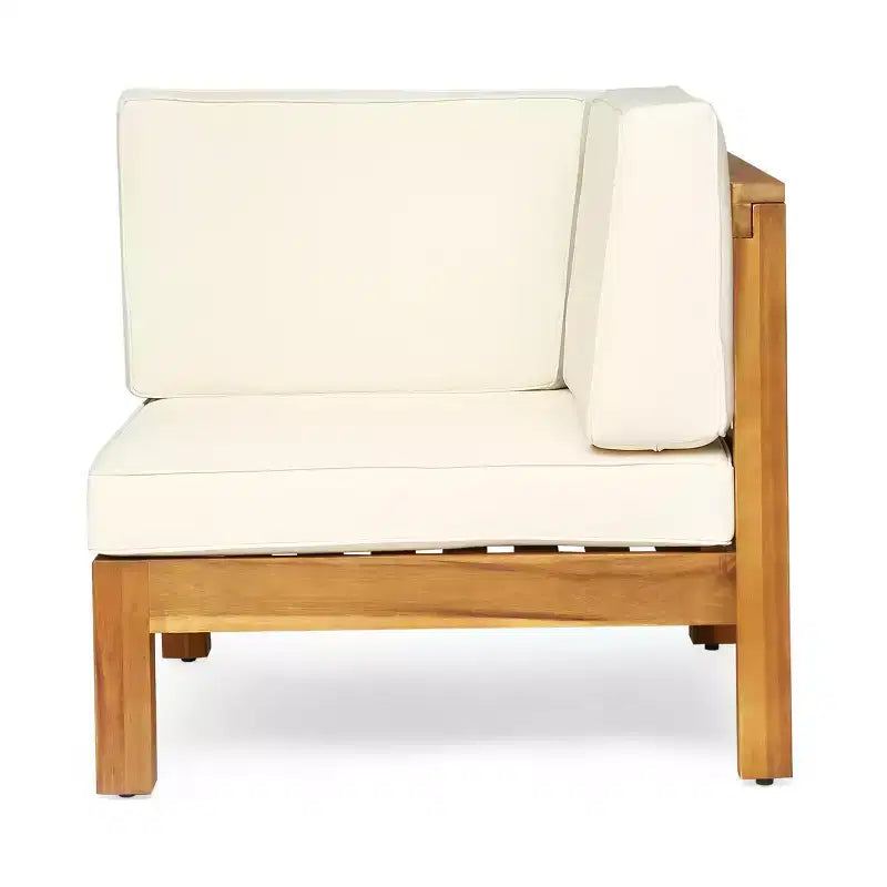 Ensemble canapé 3 places et table basse Christopher Knight Home Brava en bois d'acacia d'extérieur avec coussins