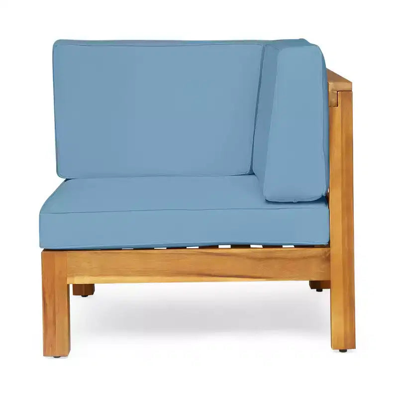 Ensemble canapé 3 places et table basse Christopher Knight Home Brava en bois d'acacia d'extérieur avec coussins