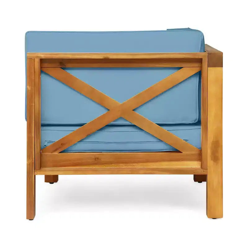 Ensemble canapé 3 places et table basse Christopher Knight Home Brava en bois d'acacia d'extérieur avec coussins