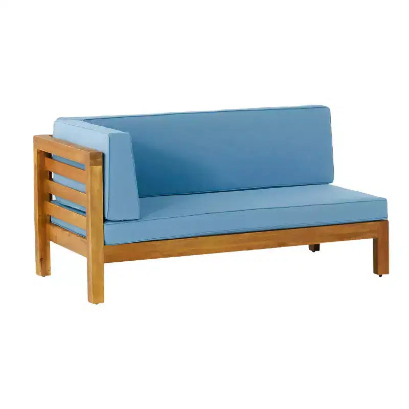 Christopher Knight Home Oana – Causeuse à bras gauche et table basse d’extérieur en bois d’acacia avec coussin