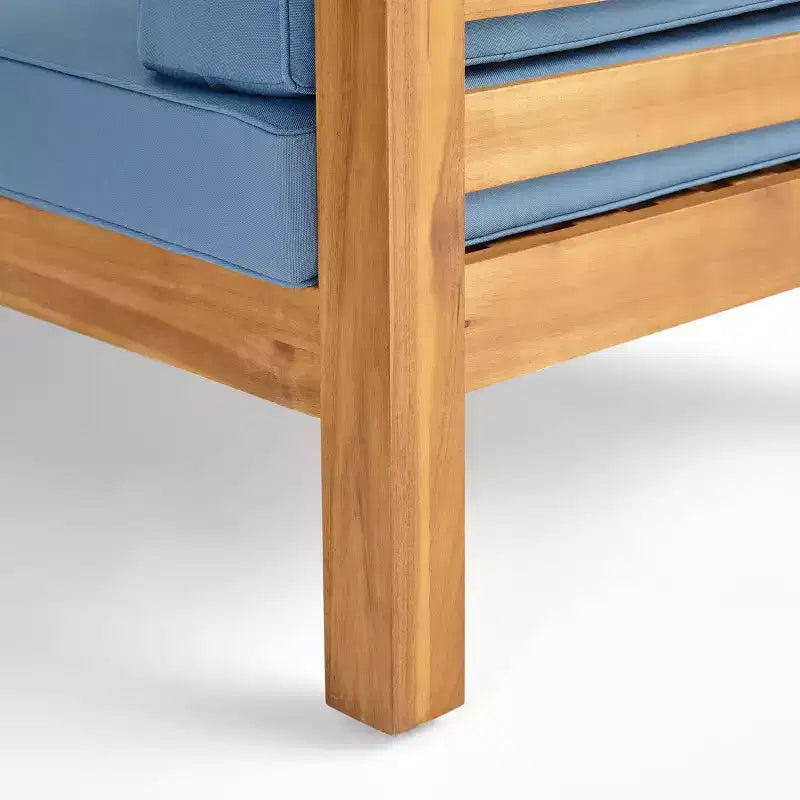 Christopher Knight Home Oana – Causeuse à bras gauche et table basse d’extérieur en bois d’acacia avec coussin