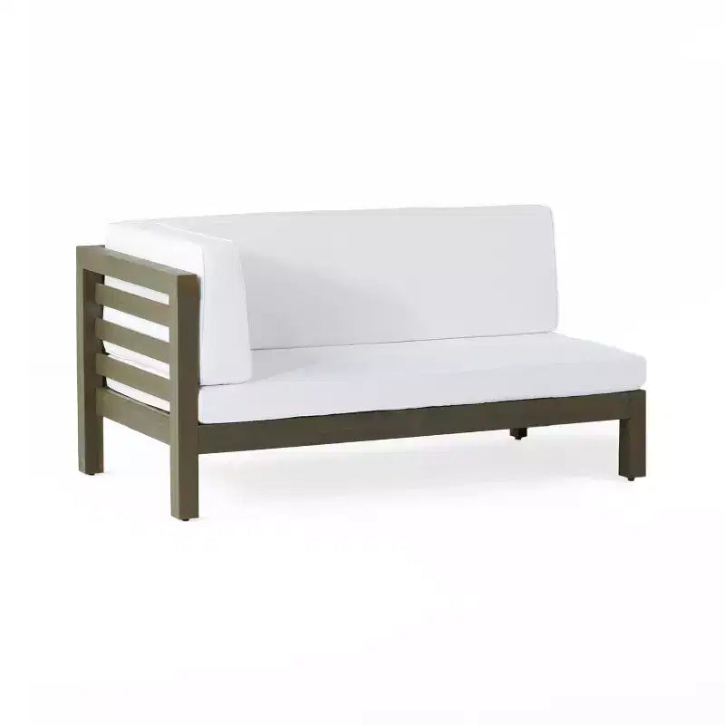 Christopher Knight Home Oana – Causeuse à bras gauche et table basse d’extérieur en bois d’acacia avec coussin