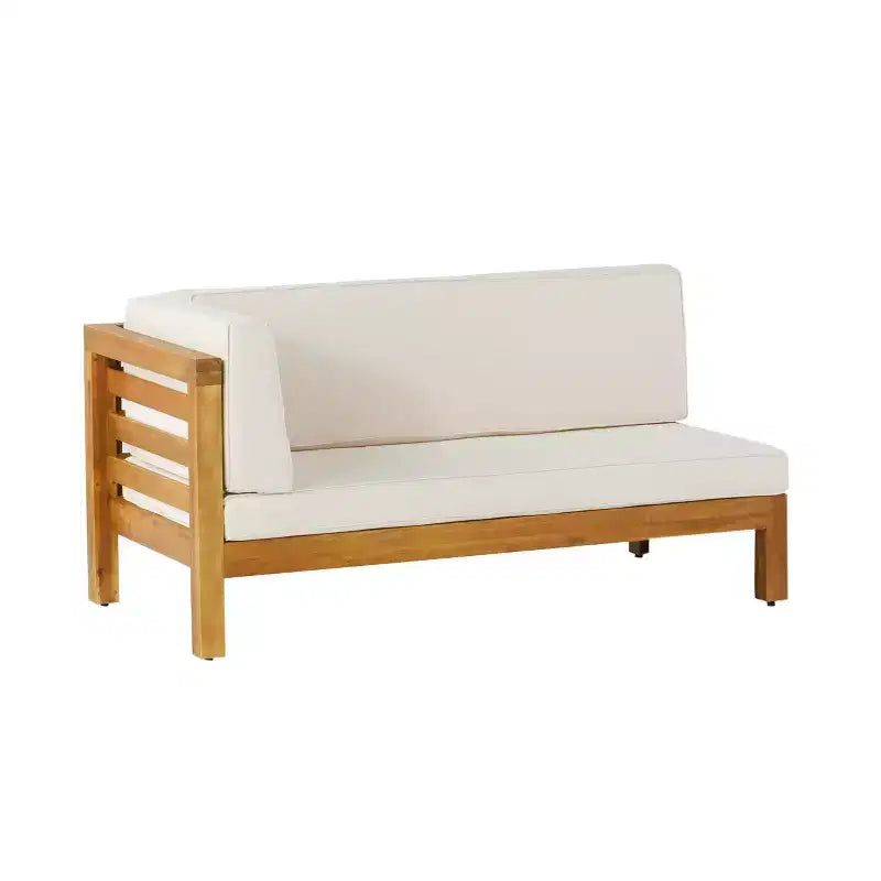 Christopher Knight Home Oana – Causeuse à bras gauche et table basse d’extérieur en bois d’acacia avec coussin