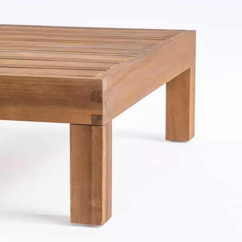 Christopher Knight Home Oana – Causeuse à bras gauche et table basse d’extérieur en bois d’acacia avec coussin