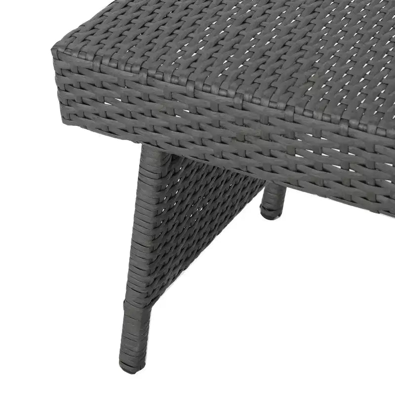 GDFStudio Olivia Ensemble de conversation 3 pièces en osier sans accoudoirs avec chaises longues pliantes et coussins