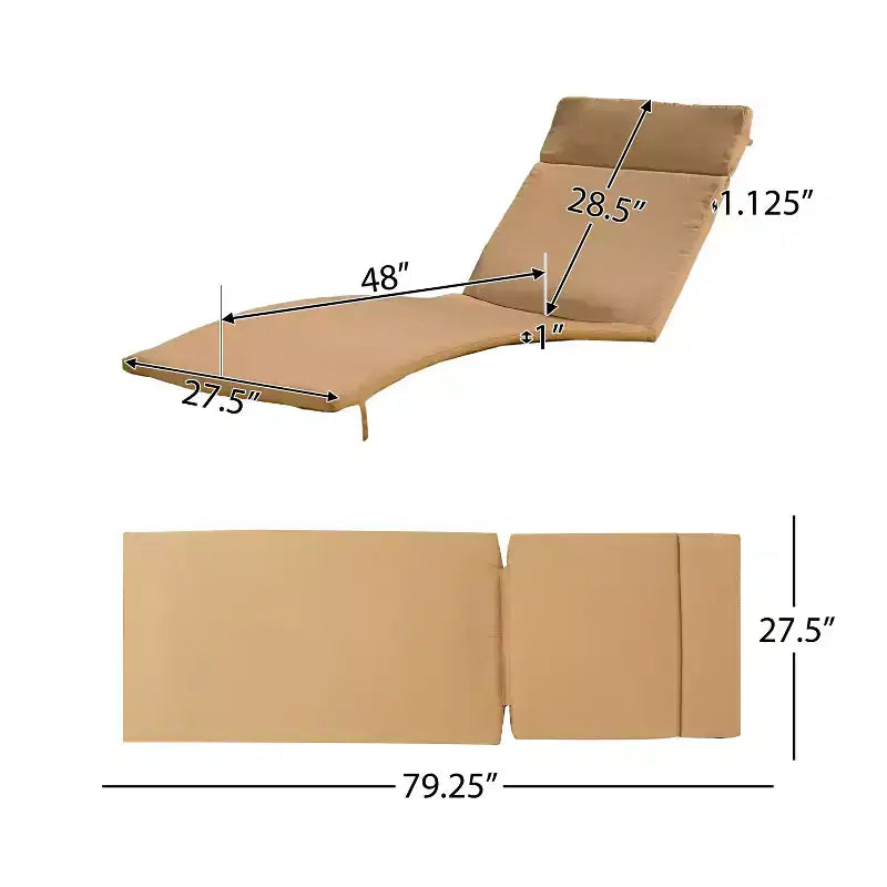GDFStudio Olivia Ensemble de conversation 3 pièces en osier sans accoudoirs avec chaises longues pliantes et coussins