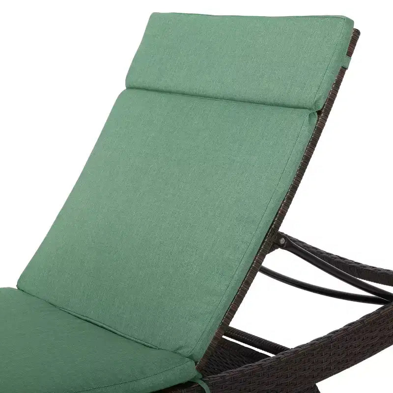 GDFStudio Olivia Ensemble de conversation 3 pièces en osier sans accoudoirs avec chaises longues pliantes et coussins