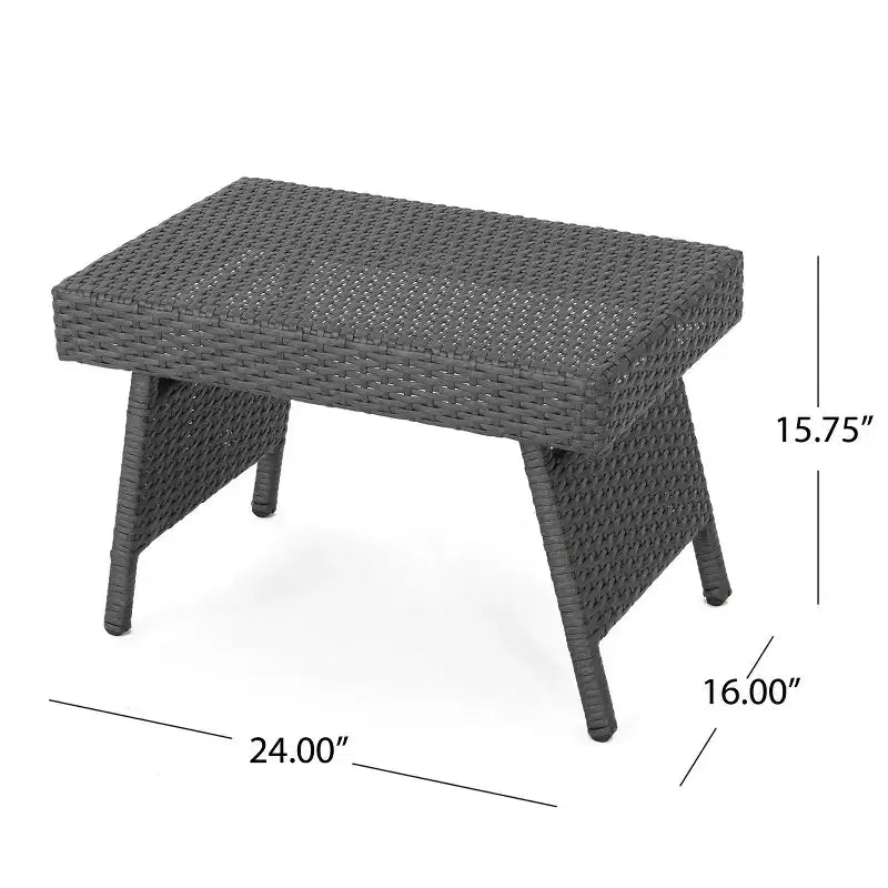 GDFStudio Olivia Ensemble de conversation 3 pièces en osier sans accoudoirs avec chaises longues pliantes et coussins