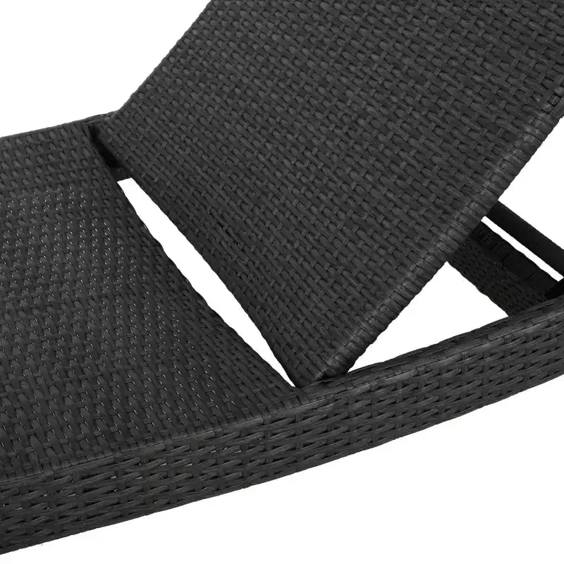 GDFStudio Olivia Ensemble de conversation 3 pièces en osier sans accoudoirs avec chaises longues pliantes et coussins