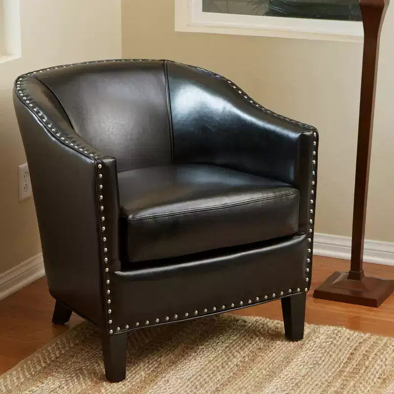 Fauteuil Club Rembourré Contemporain GDFStudio Hawthorne avec Clous Décoratifs